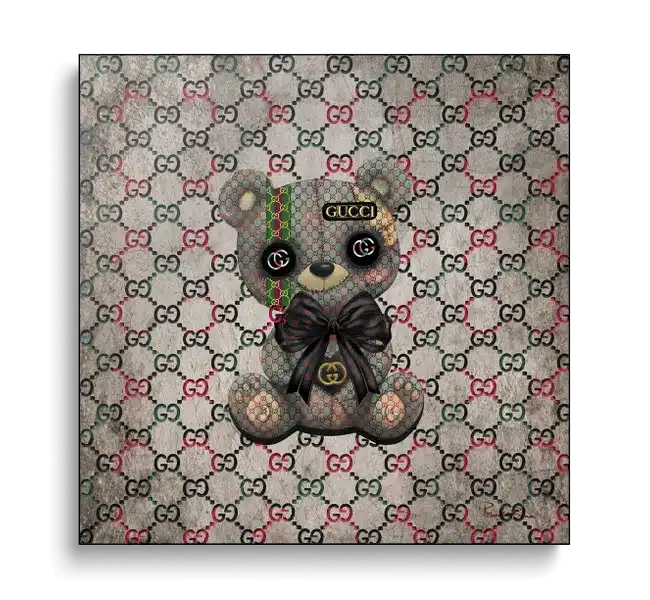 Teddy bear with gucci pattern