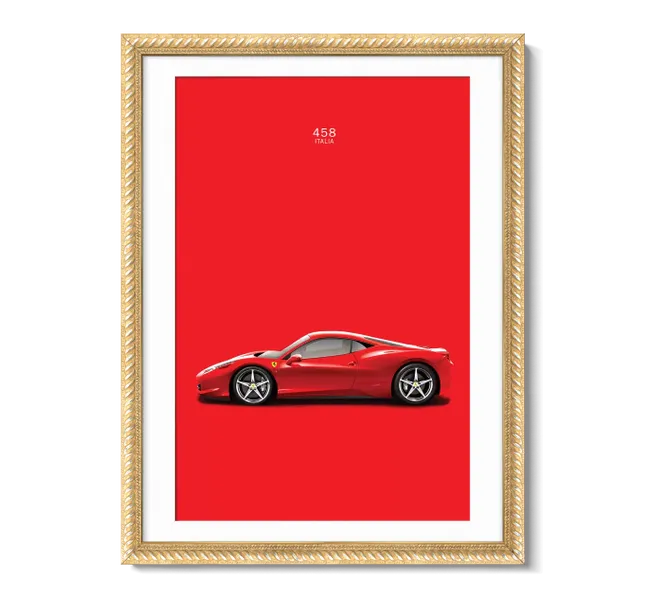 Red ferrari against red background