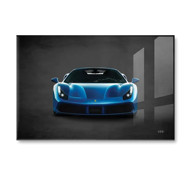Blue ferrari car poster