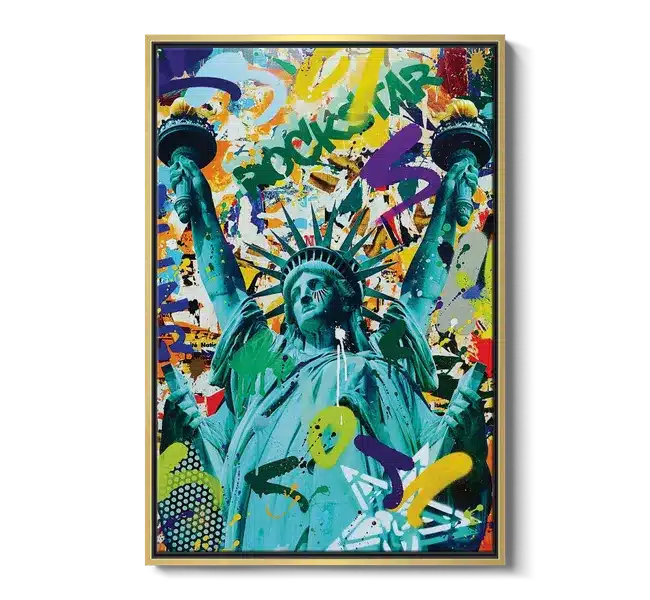 Graffiti pattern with statue of liberty