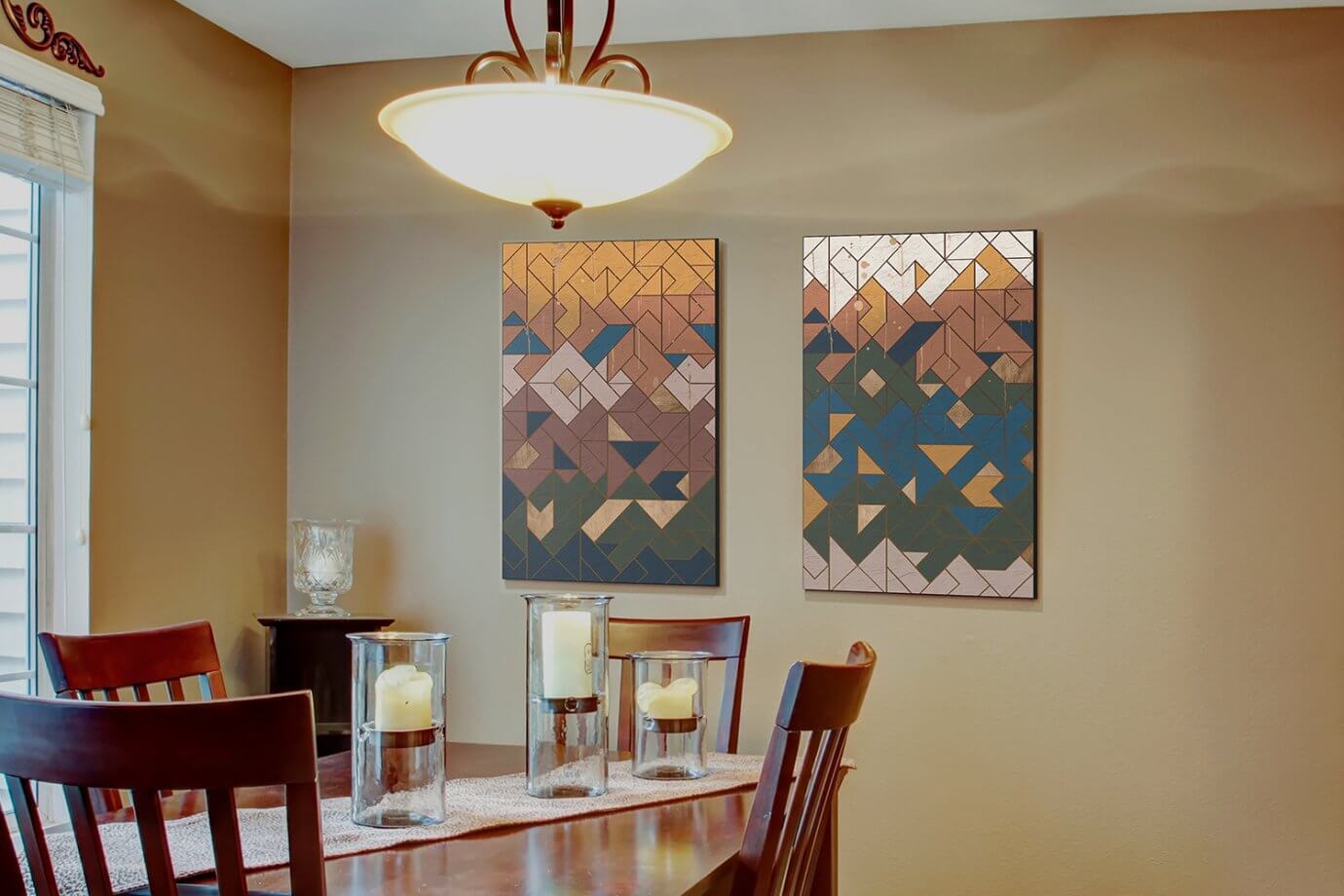 matching art pairs geometric abstracts