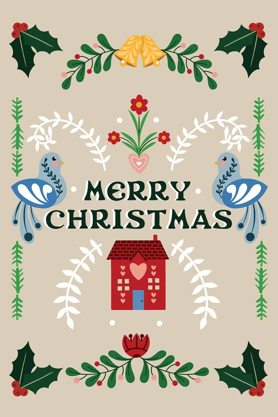 merry christmas decorative art