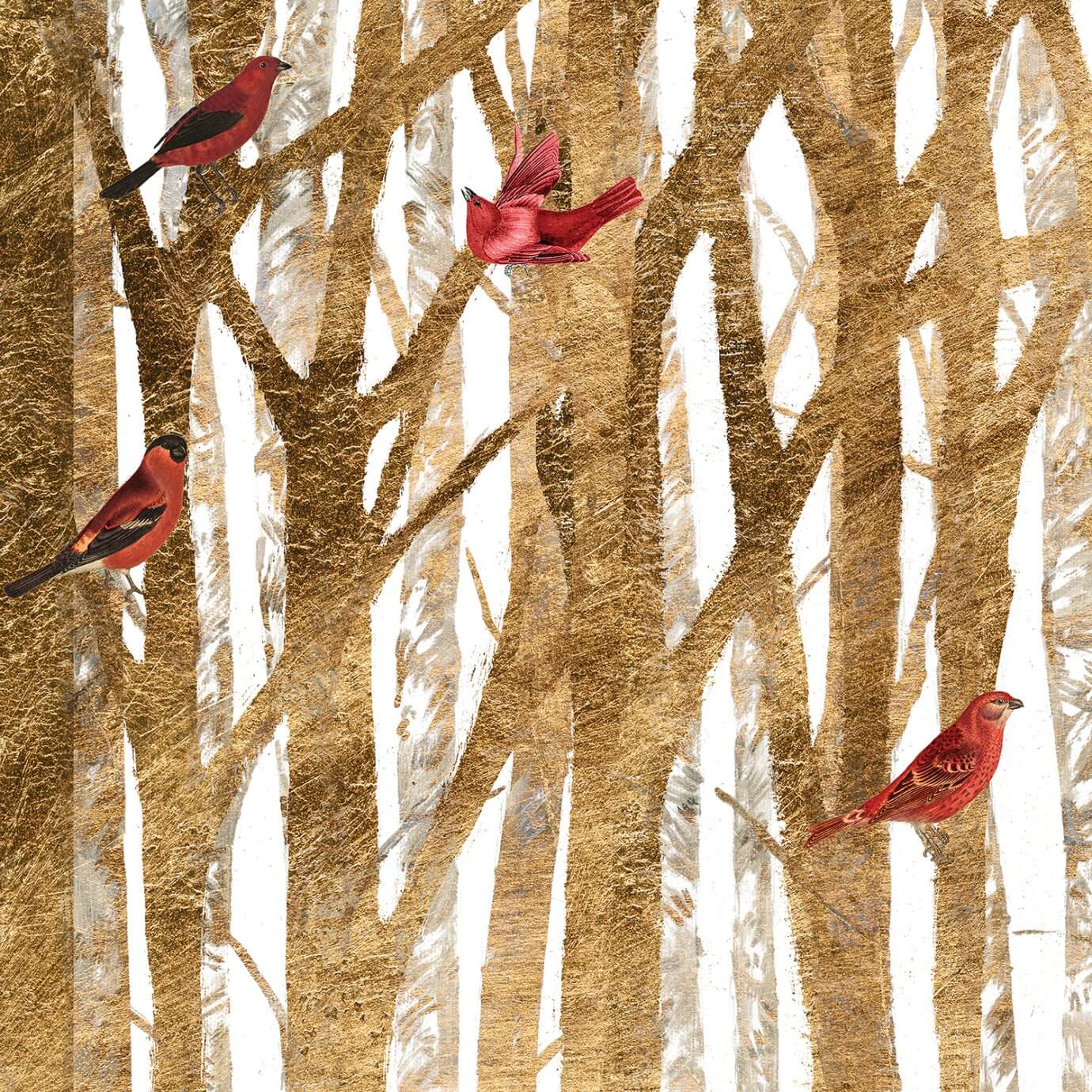 branches with red birds