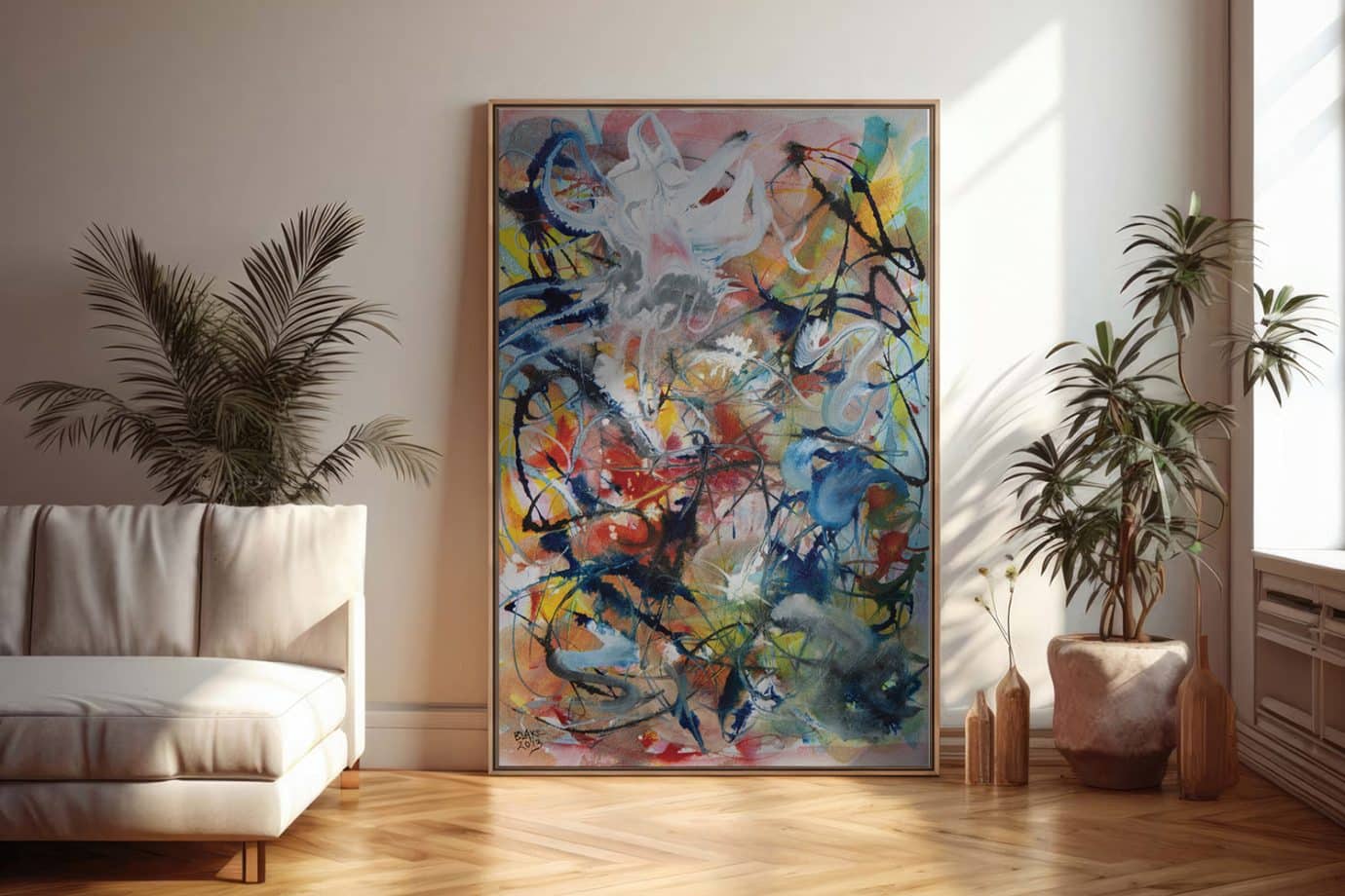 abstract expressionism artwork in room