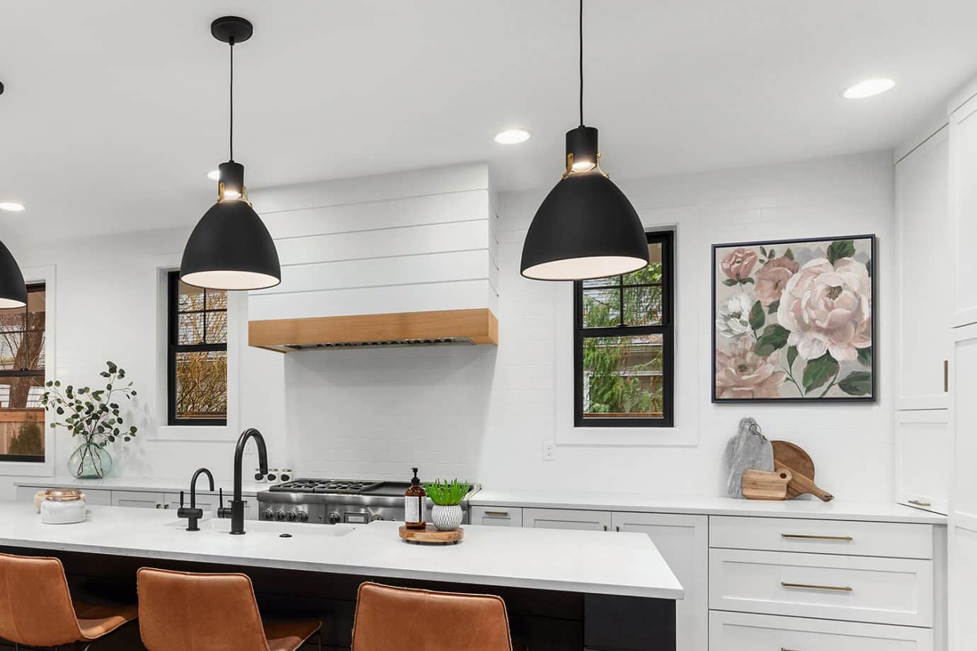 botanical art in kitchen