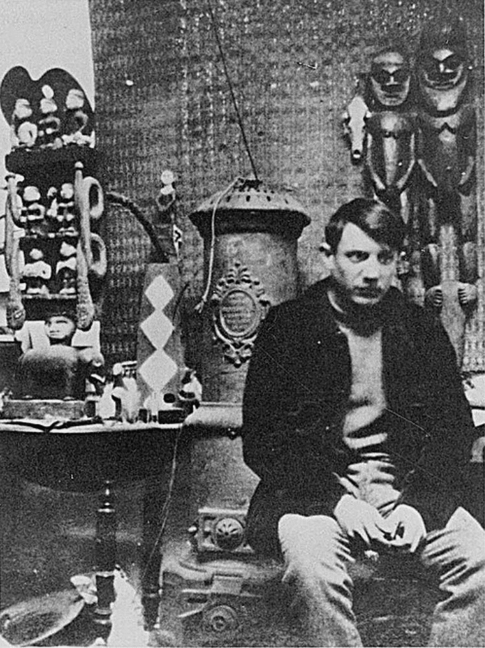 pablo picasso in his studio 1908