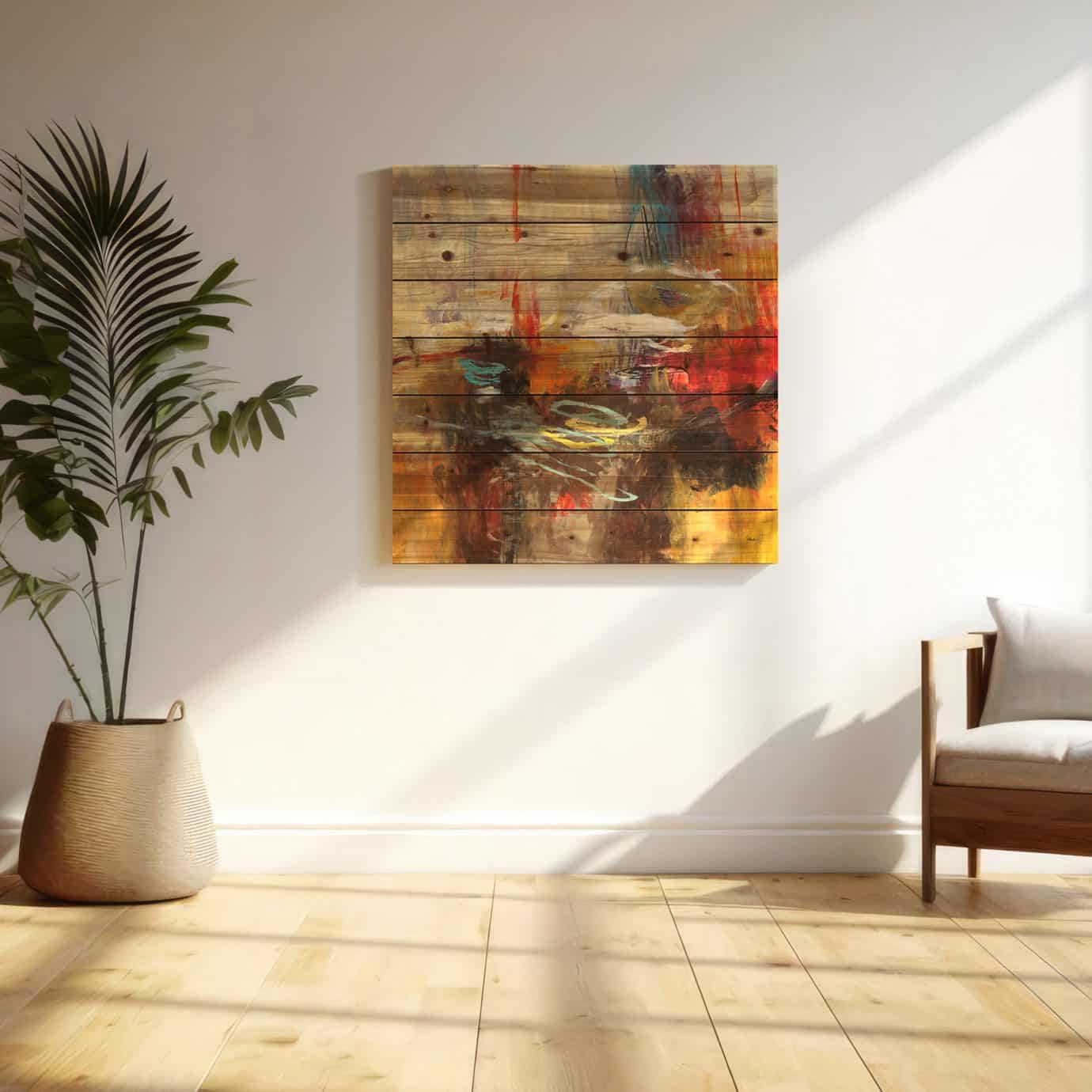 abstract wood wall art
