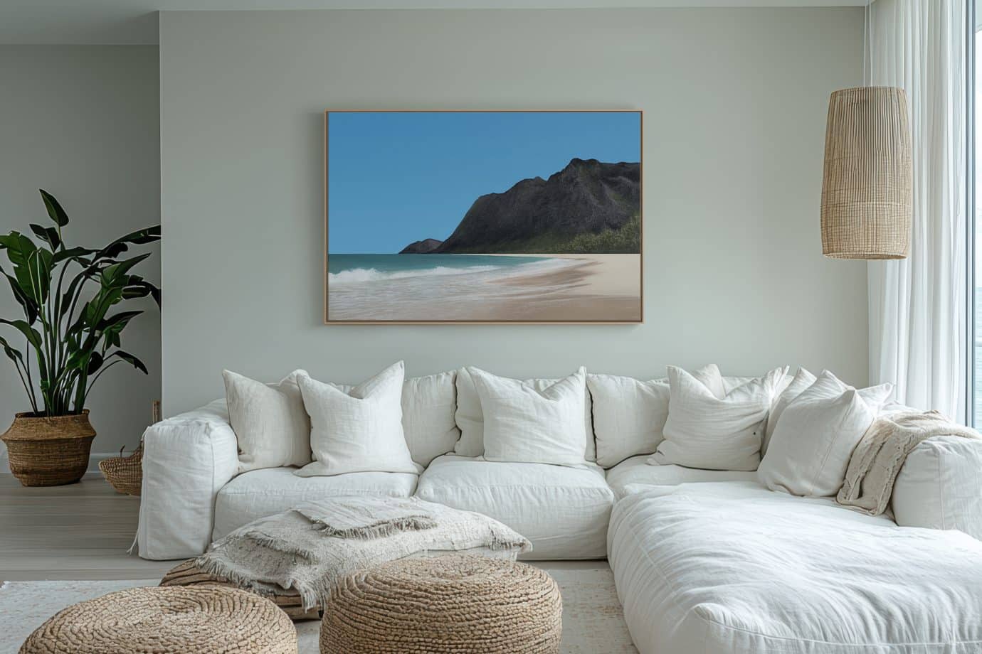 ocean art above couch
