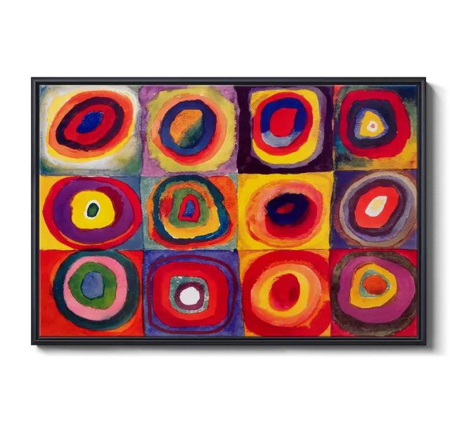 kandinsky's color-sound synesthesia colorful circular abstract art