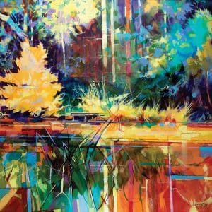 colorful abstract trees and nature