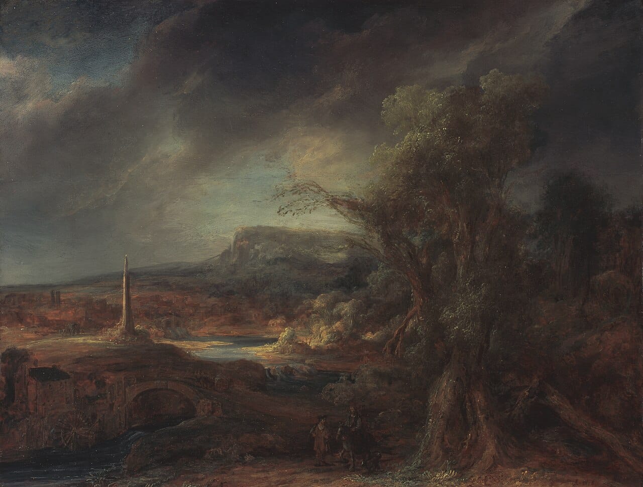 dark landscape painting