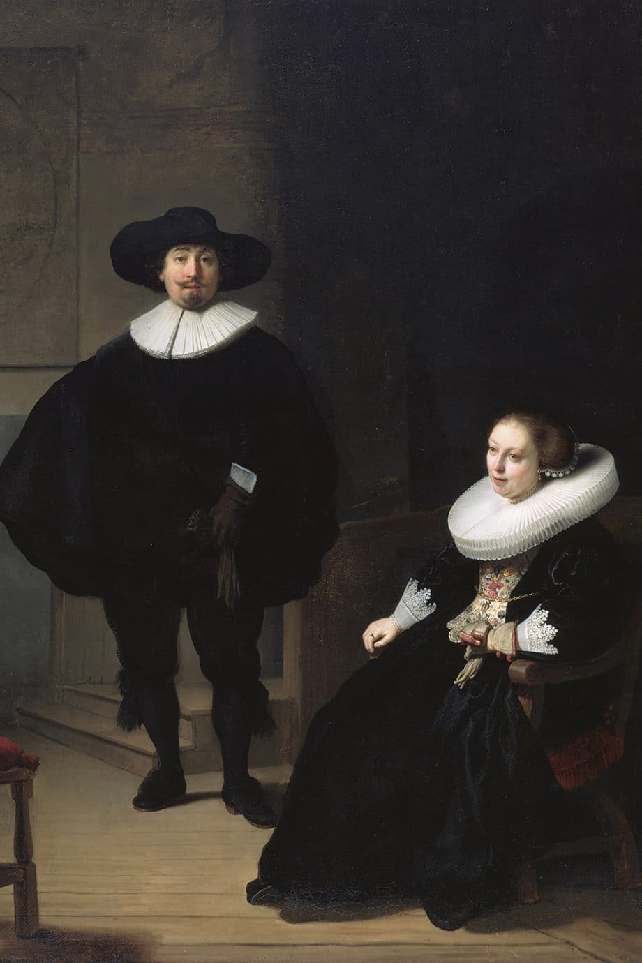 a lady and gentleman in black portrait