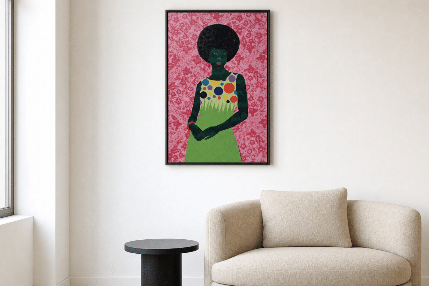 nigerian woman artwork with ankara patterns 