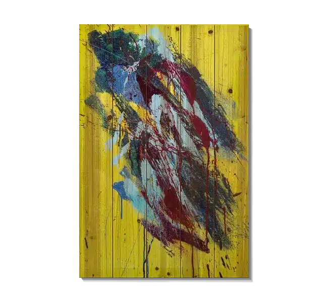 abstract color splash against yellow background