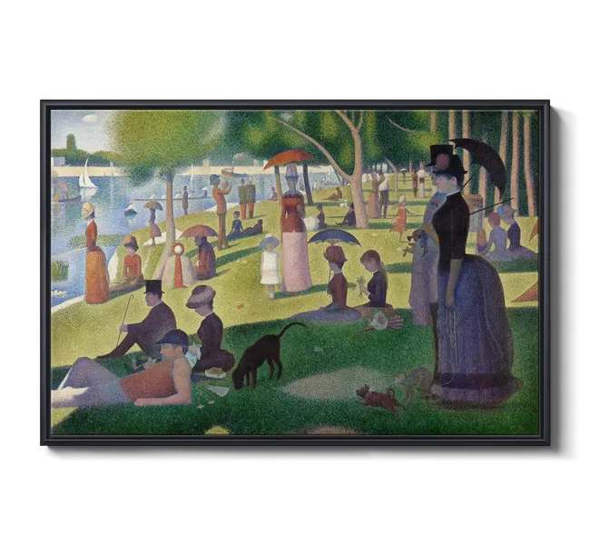 waterside scene with groups of people