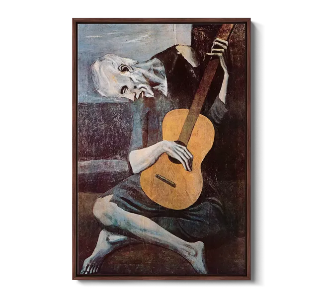 elderly man holding guitar