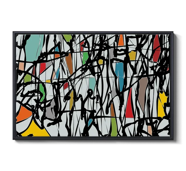 back abstract lines on top of abstract color mix