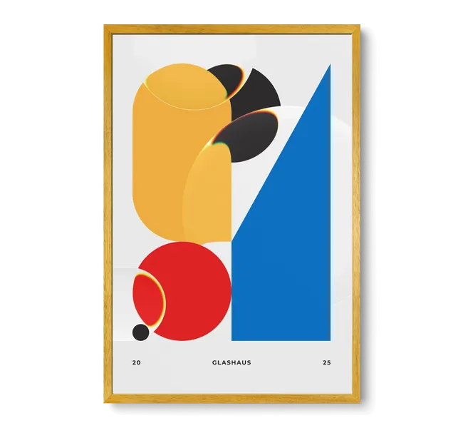 yellow, red, and blue shapes