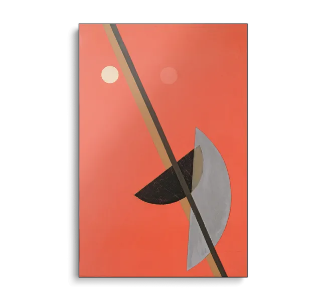 geometric shapes against red background