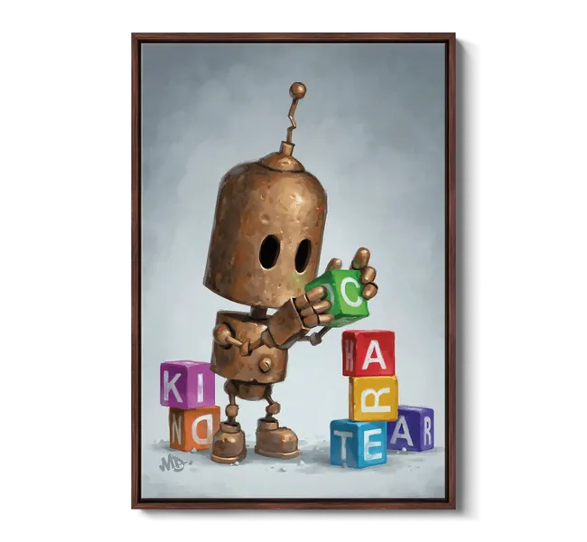 robot playing with blocks