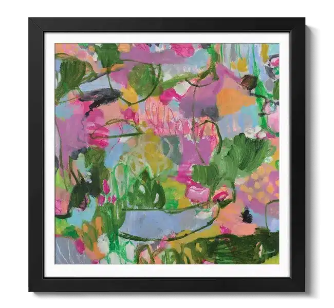 pink, green, and blue abstract color splashes