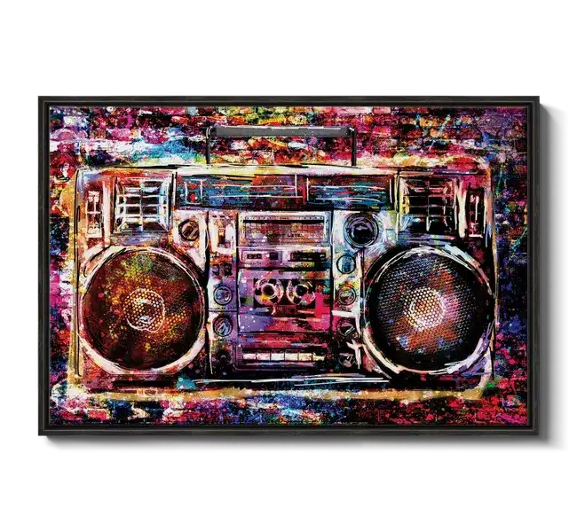 boombox with graffiti