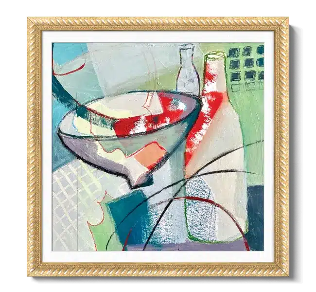 abstract wine bottles and wine glass