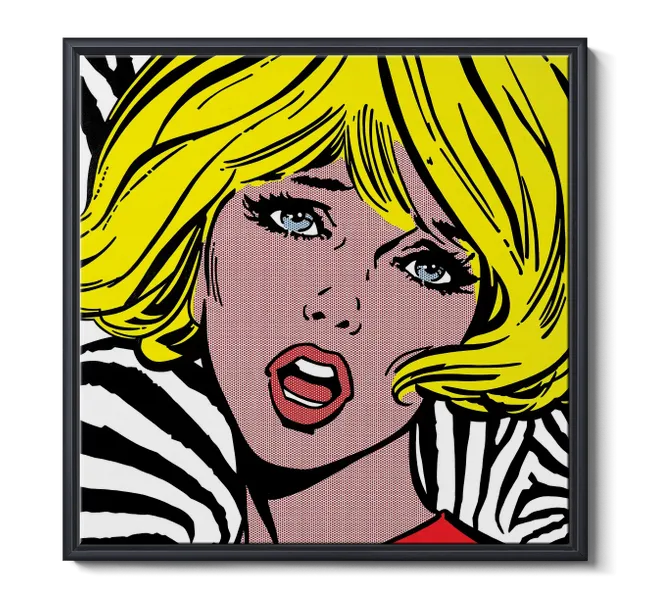 girl with blond hair against zebra background