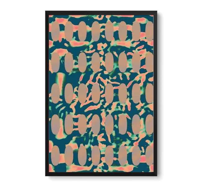 teal patterned art