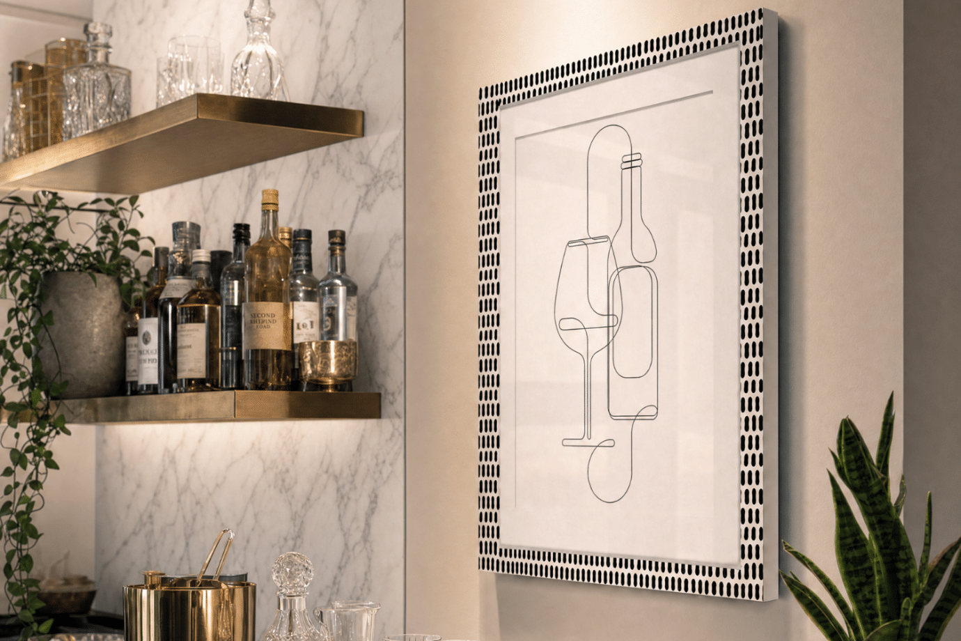 drink artwork in personalized framed with pattern