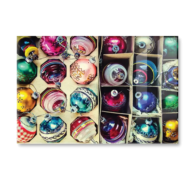 colorful assortment of vintage christmas ornaments