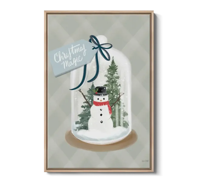 snow globe with snowman and christmas trees