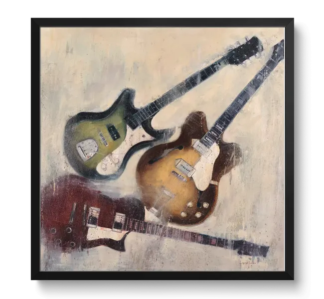 group of three electric guitars