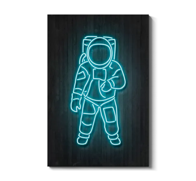 blue neon astronaut