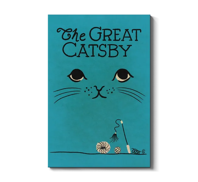 cat face against blue background with the words "the great catsby"